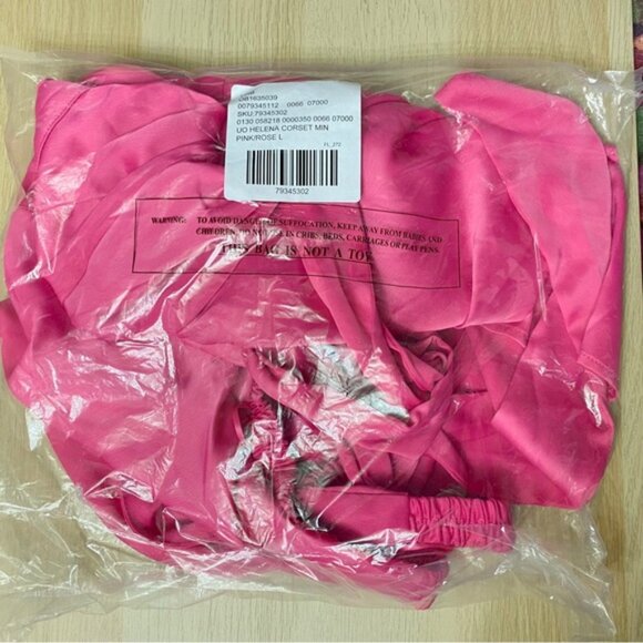 Urban Outfitters | Helena Corset Mini Dress Hot Pink Rose New Large Party Bow - Picture 5 of 7